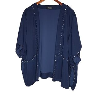 Eloquii studded navy kimono cardigan women's size 18/20 2X